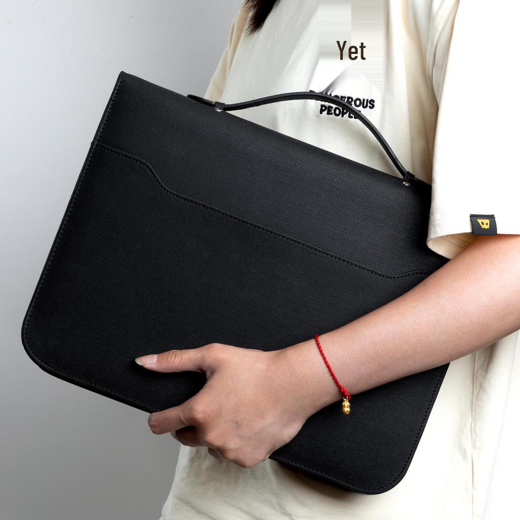 Multi-Functional A4 PU Leather Ring Binder & Zipper Handbag