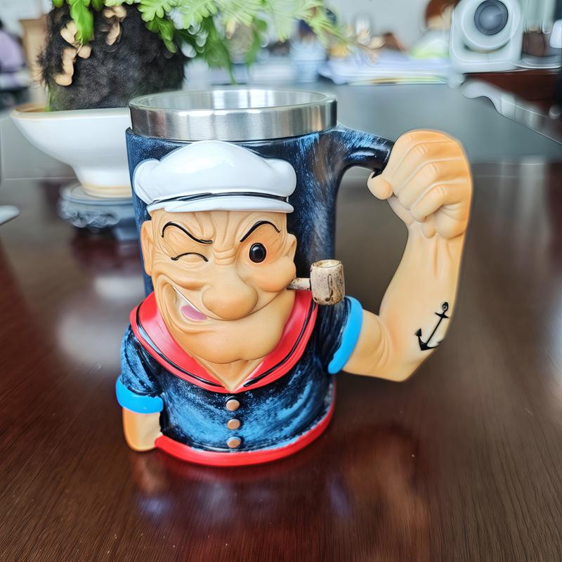 Cross New 3D Popeye Strong Sailor Mug - Unique Home Coffee Cup Gift Ornament