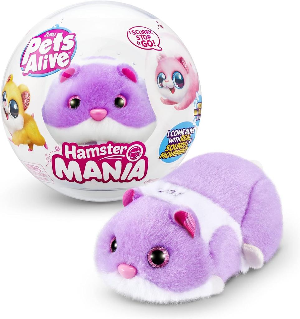 Pets Alive Hamster (Purple) Electronic Pet Plush Toy That Roars and Runs Around [Used]
