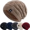 Ny Stil Unisex Daglig Lue Hatt Plysjfôr Huer For Menn Kvinner Hold Varmen Strikket Hatt Mote Ensfarget Ski Sport Vinterlue