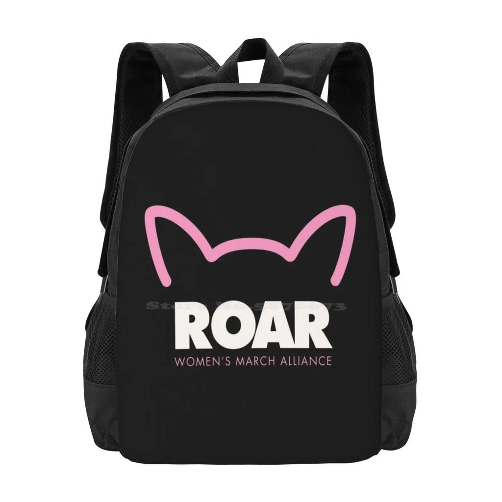 Pink Pussy Roar-Women's March Alliance Bag Backpack For Men Women Girls Teenage Womens March Pussy Hat