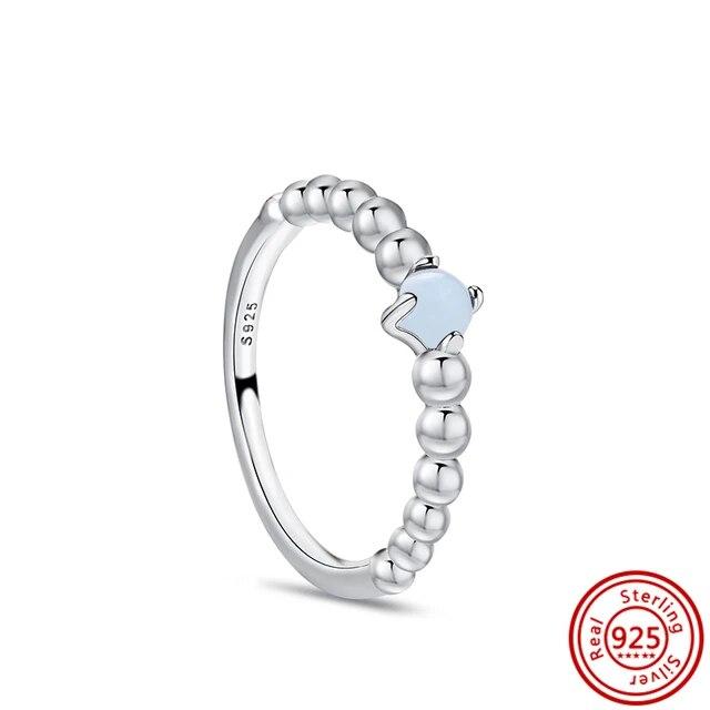 925 Sterling Silver Rings Feather Heart Pavé Sparkling CZ Round Lucky Rings for Women Charms Jewelry