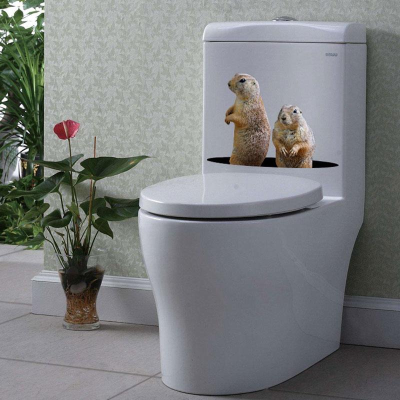 Niedliche Kleine Tiere Wandaufkleber Badezimmer Toilette Schrank Kühlschrank Dekoration Wandbild Heimdekor Maus Giraffe Selbstklebende Aufkleber