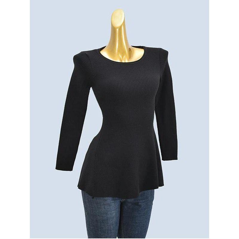 Length Long Length Knitting Long Sleeves Inner Wear Female Spring and Autumn Bottoming Shirt Pure Desire Wind Outwear Silm Cinched Slimming Pullover