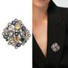 Vintage Rhinestone Brooch Versatile Fashion Collar Pin Fixed Clothes Cardigan Shawl Silk Scarf Buckle Multifunctional Clothing