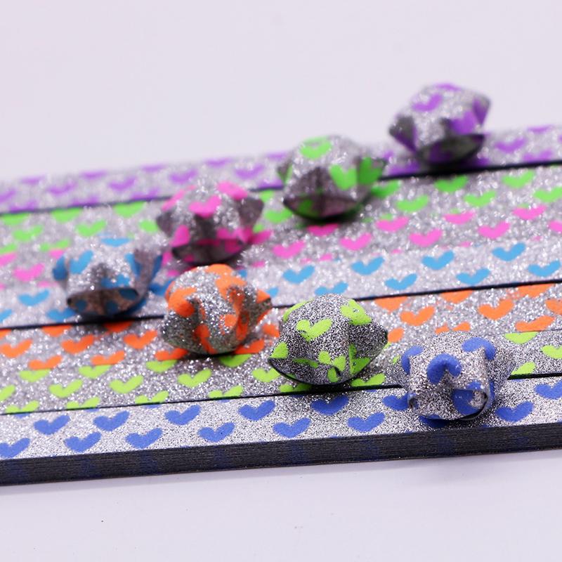 Glitter Origami Wishing Stars: Handmade Five-Pointed Colored Paper for Star Folding with Optional Colors