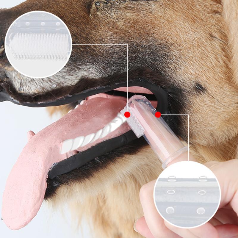 1Pc Hot Pet  Finger Toothbrush Super Soft Non Toxic Teddy Dog Brush Bad Breath Tartar Teeth Tool Dog Cat Cleaning Pet Supplies