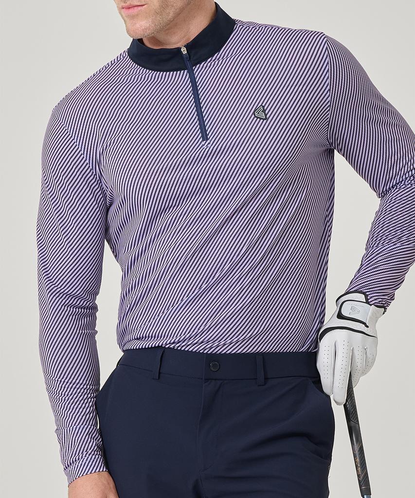 BILTMORE Men'S Golf Two-Tone Print Zip-Up Long Sleeve T-Shirt