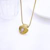 Fashion Design Shell Square Diamond Necklace Female Personality Simple Temperament Titanium Steel Clavicle Chain Versatile And Does Not Fade