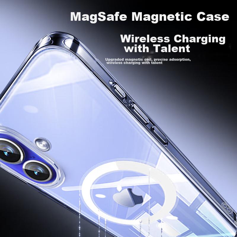 Compatible with Apple IPhone 16 Case, MagSafe Magnetic Protective Cover, Transparent Soft Back Case, Ultra-Thin Shockproof Simple Design And Wome