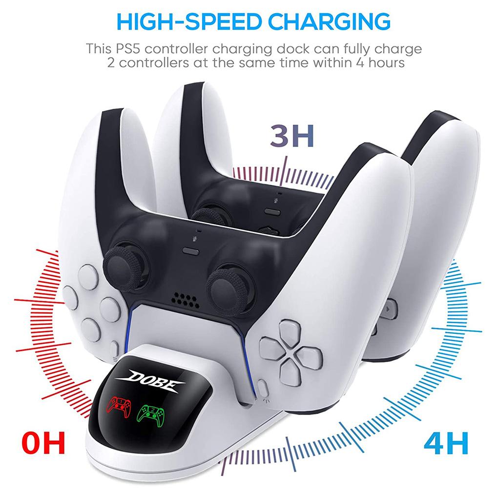 2-in-1 Game Controller Dual Charger Plastic Charging Station LED Charging Dock Replacement for Plastic Controller Charger