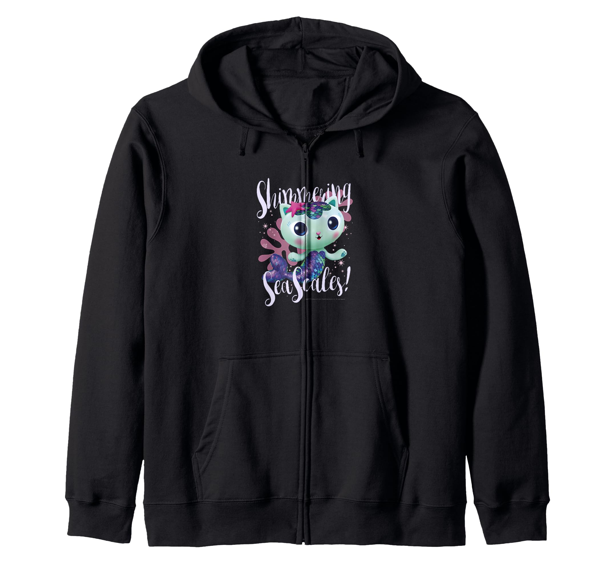 

Gabby s Dollhouse Melkat Sparkling Sea Scales V2 Zip Hoodie