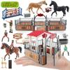 DIY Horse Race Model Horseman Farm Animal Figurines Action & Toy Figures ABS Emulation Toys for Children Christmas Birthday Gift