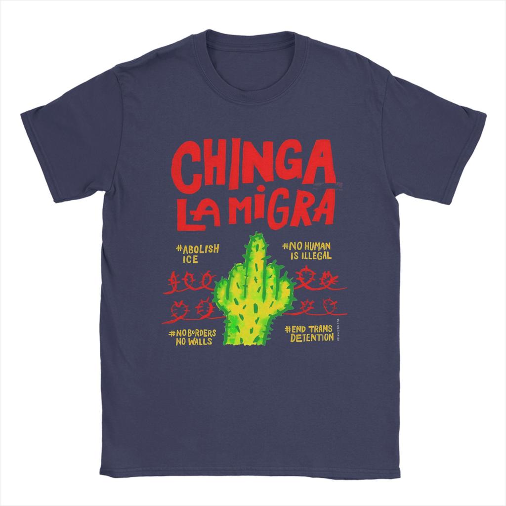 Streetwear T Shirt Summer Abolish Ice Chinga La Migra Fashion TShirts Cotton Tee Shirt for Men Y2K Classic Design Clothing