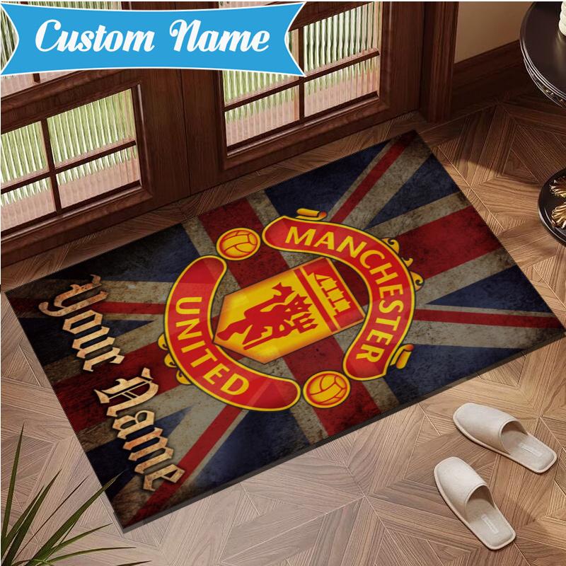 Custom Name Manchester Fc Rug Indoor Floor Mat Chair Rug Perfect for Living Room, Bedroom, Playroom, Game Room Christmas fan gifts
