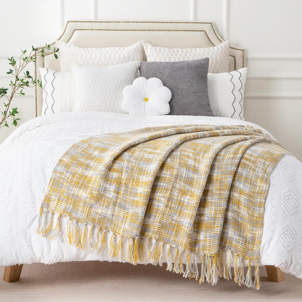 Throw Blanket for Couch Bed, Throw Blanket for Spring Summer, Colorful Boho Throw Blanket for Home Decor, Indoor and Outdoor Throw Blankets,127x152cm