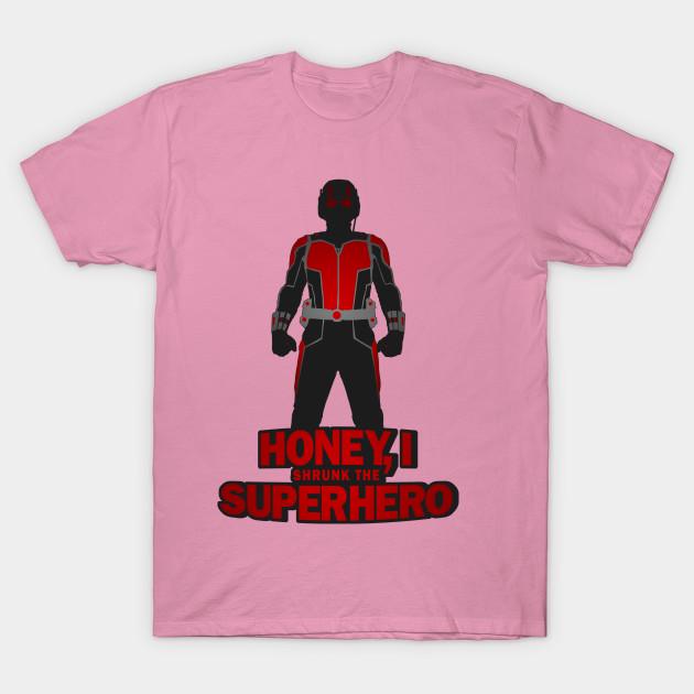 

T Рубашка женщин Мед, я уменьшил супергероя Человек-муравей Мед, я уменьшил Harajuku Печать Кавайи Футболка Летний короткий рукав женский футболка Top Tee