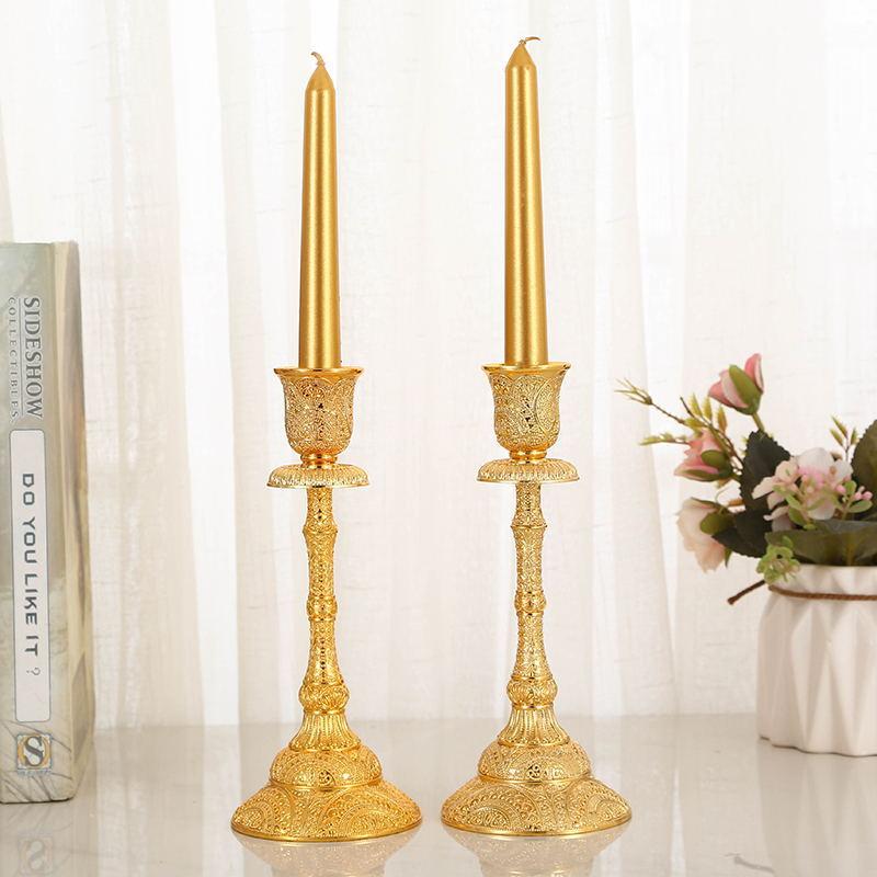 Retro Candlestick European Classical Relief Sculpture Luxury Candle Holder Home Decor Wedding Dinning Table Banquet Ornaments
