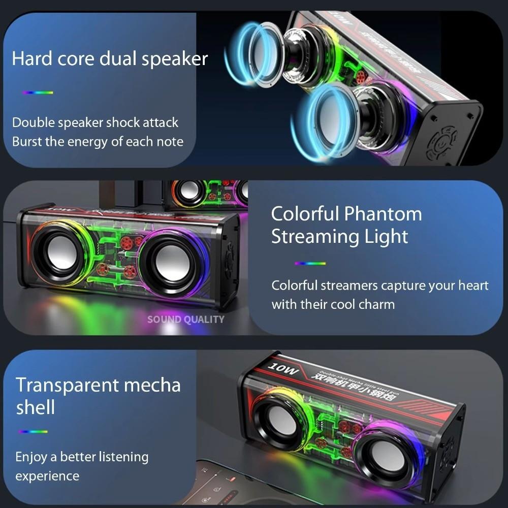 Mini Size Mecha Speakers Transparent Wireless Speakers New Bluetooth 5.0 Speakers