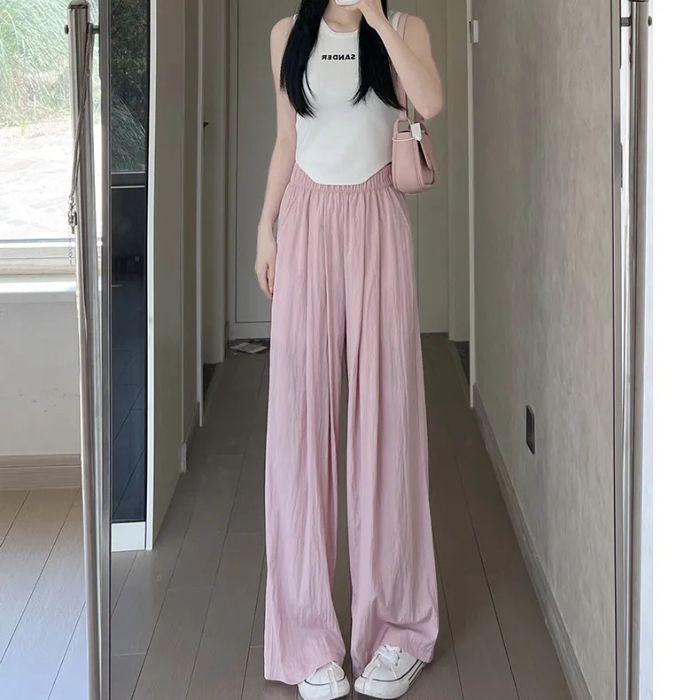 Women's 2023 Wide-Leg Cotton Linen Pants - High Waist, Loose, Summer Casual Trousers