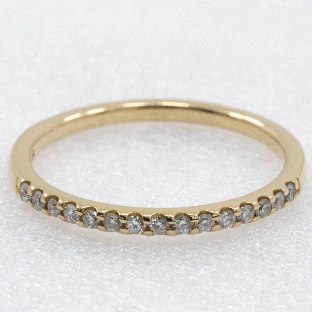 4℃ Half eternity Ring K18 yellow gold/diamond #5.1(US Size) 1.5g Women Used