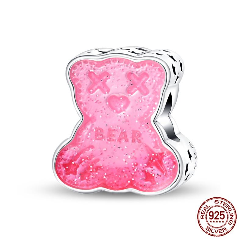 New In Charms Copper Fit 3Mm Original Bracelet Necklace Womens Sweetheart Bear Charms Beads Diy Fine Jewelry Gift
