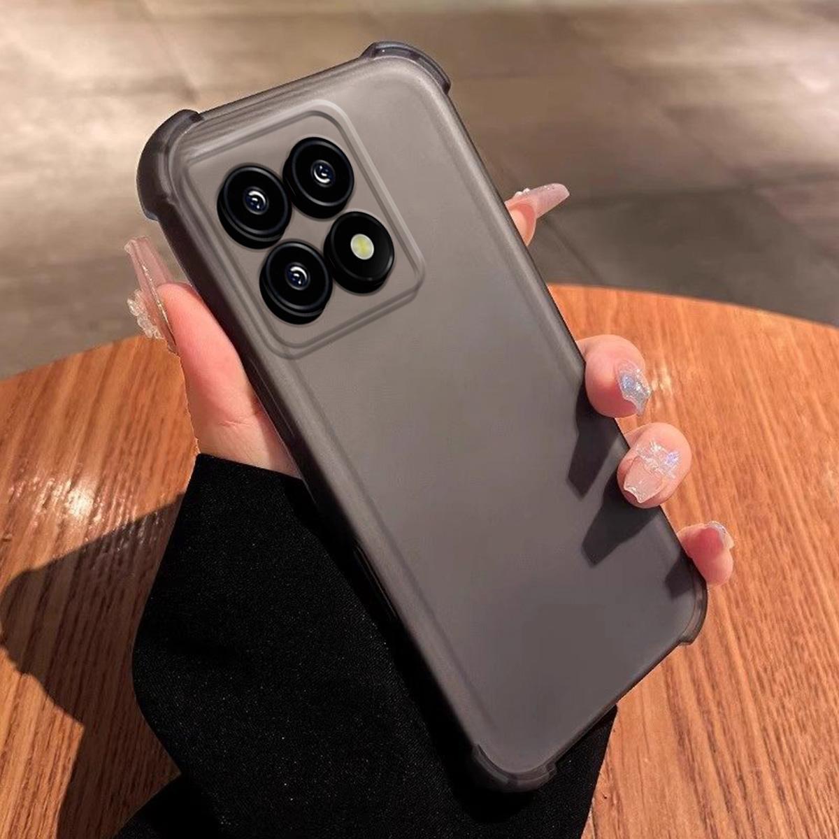 Чехол для Xiaomi 15T, 14T Pro, полупрозрачный, матовый, с защитой углов (подушка безопасности), противоударный бампер Xiaomi 15T матовый черный
