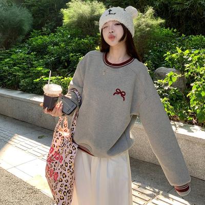 Women's Spring and Autumn Loose Round Neck Long Sleeve Sweatshirt