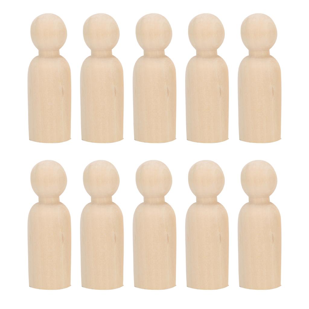 10pcs 75mm Male DIY Painting Dolls Wooden Children Painting Figure Toy Craft