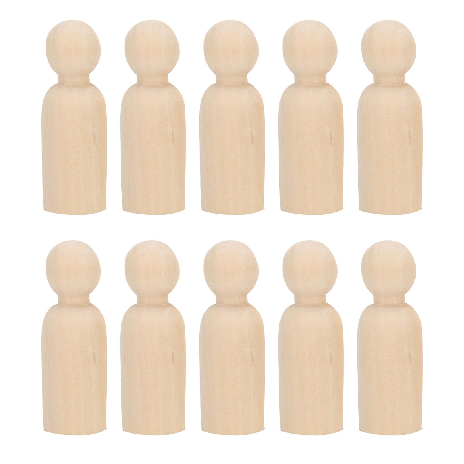 

10pcs 75mm Male DIY Painting Dolls Wooden Children Painting Figure Toy Craft