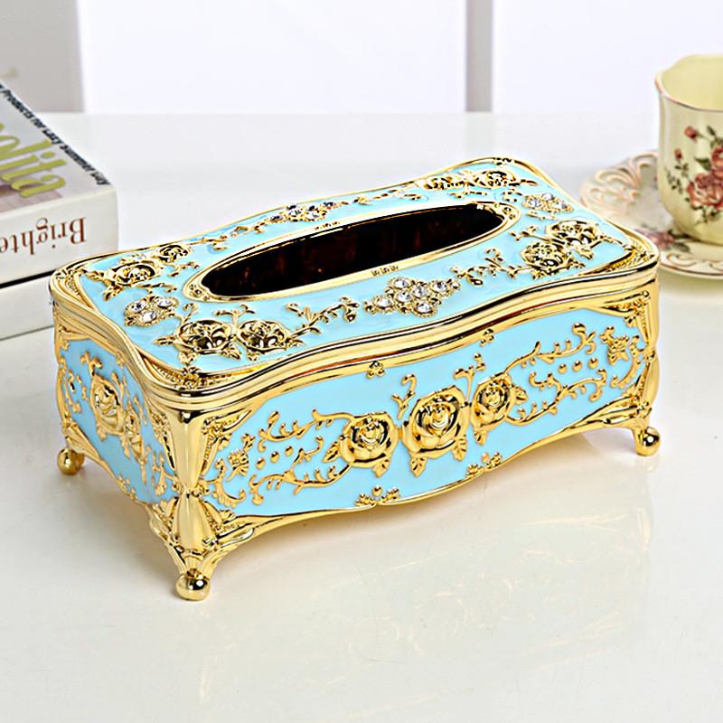 European Style Creative Carved Tissue Box Cover Holder Hotel Living Room Decorative Tissue Holders Dining-Table Tissue Box