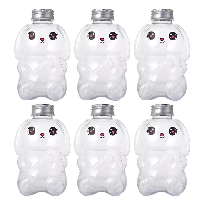 Cute Easter Rabbit Drinking Cup 350ml Capacity With Straw Hole Lid PET Materials Safe For Hot And Cold Drink 1