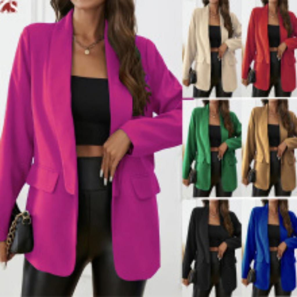 2025 New Women's Winter Lapel Slim Woolen Solid Color Fashion Coat for Europe and America