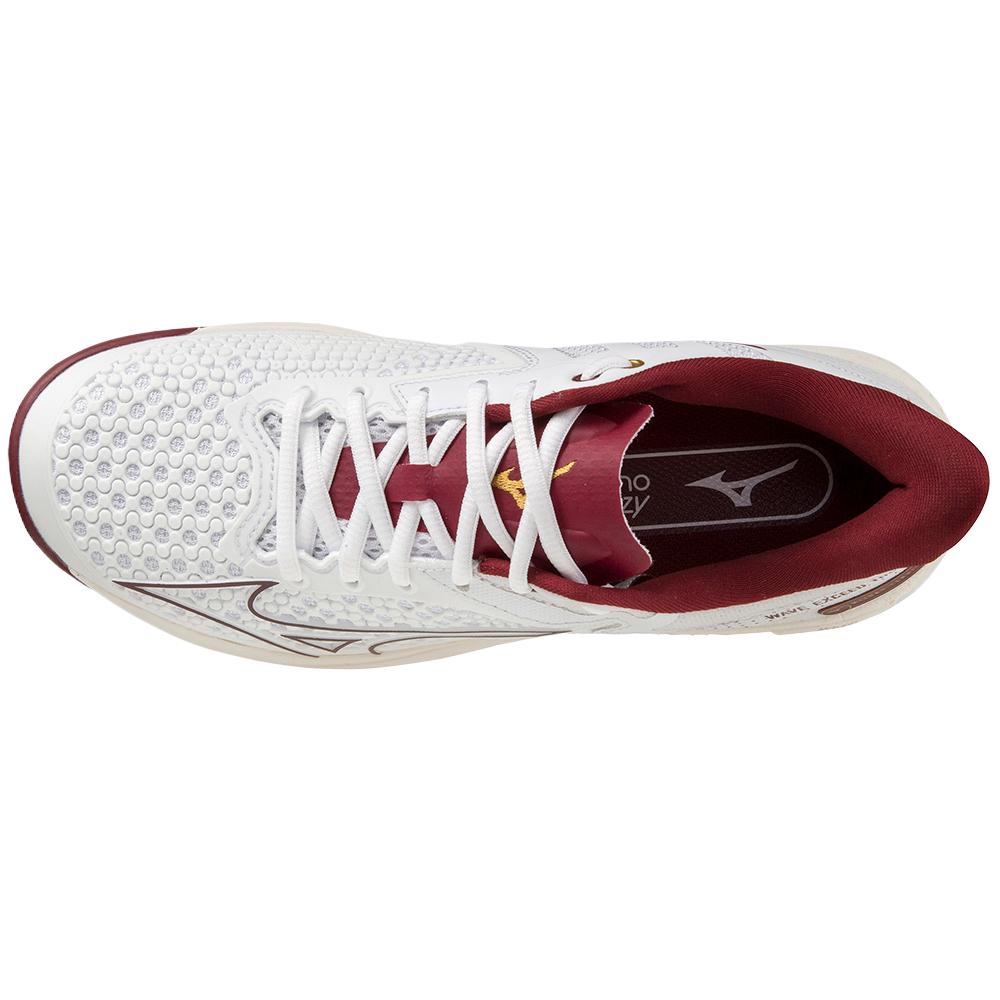 Mizuno Wave Exceed Tour 5 AC Comfortable Non-Slip Low-Top Tennis Shoes Unisex Sneakers White Red 61GA227164