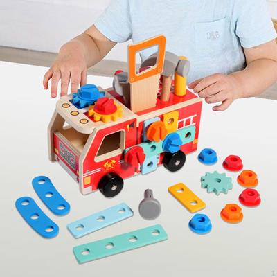 Werkzeugset aus Holz für Kinder, Rollenspiel-Bausatz, Konstruktionsspielzeug, pädagogisches Bauspielzeug für