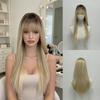 Fashion Long Straight Wig With Bangs Rose Net Matte Hair Full Head Cover Women