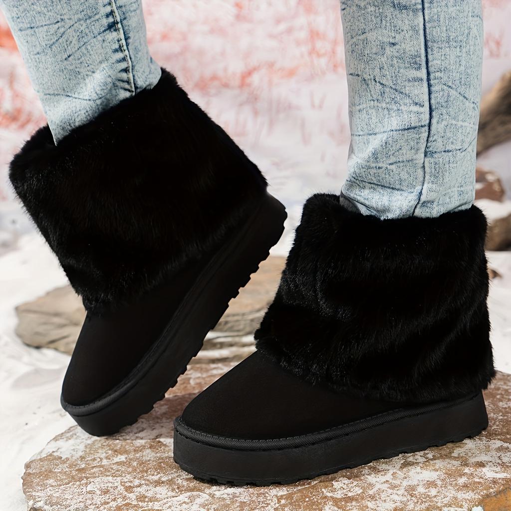Women'S Winter Snow Boots with Thickened Lining, Ankle Boots That Are Warm and Comfortable.