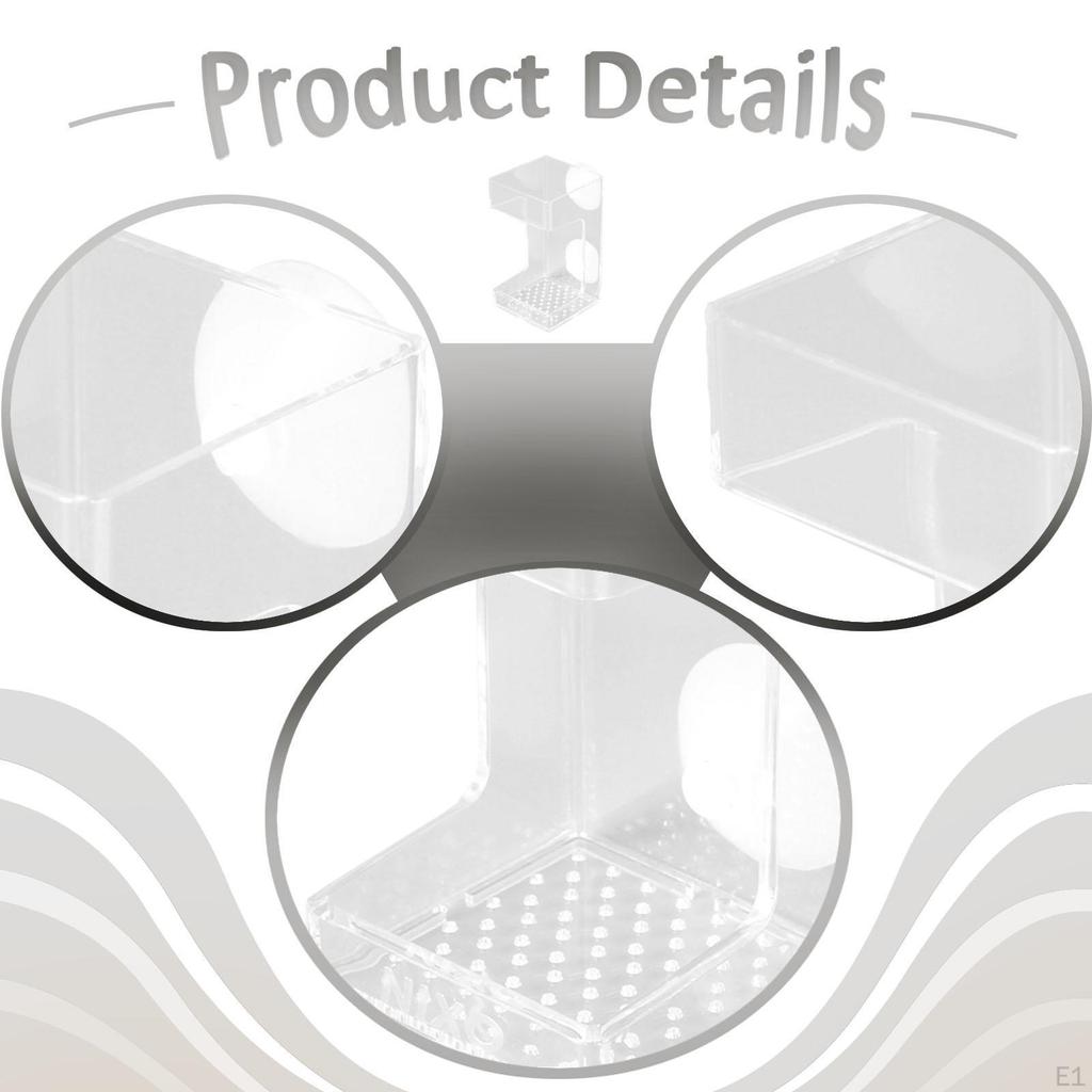 Fish Tank Feeding Tray with Suction Cup, Aquarium Divider Supplies, Square Clear Food