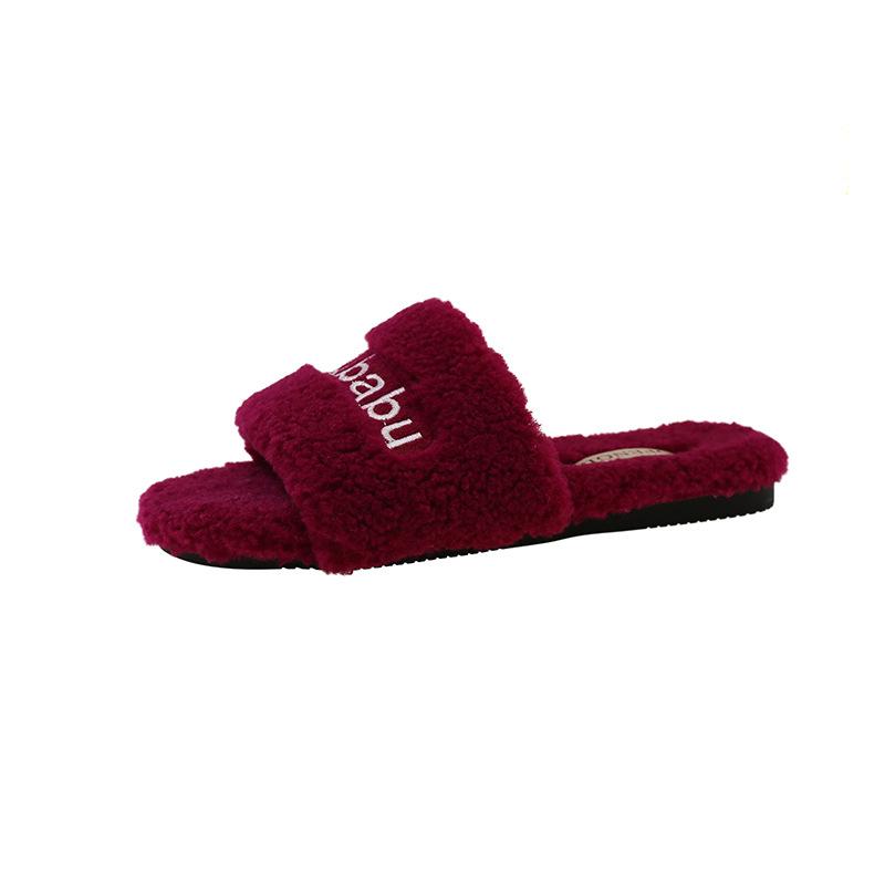 Mao Mao Slippers Women Wear Thick Soles 2025 Spring and Summer New Internet Celebrity Mao Mao Shoes European Fashion Home Plush Slippers