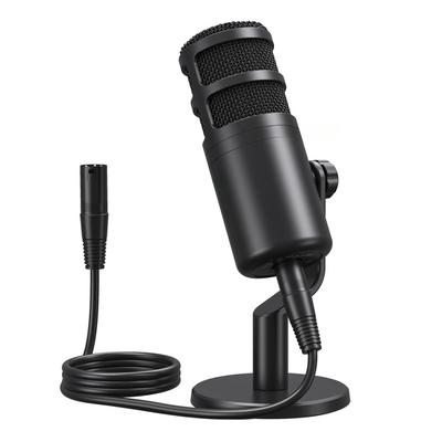 Dinamik XLR PC Mikrofon Tüm Metal Oyun Yayını Kayıt Akışı Ses Arayüzü Ses Kartı Mikser PD100 için Çalışır