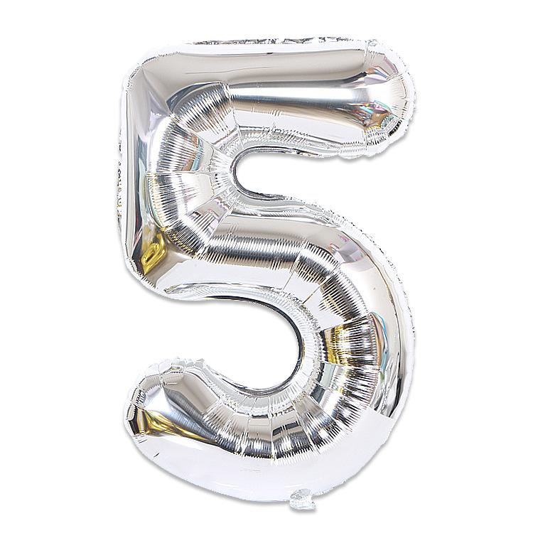 Hot Selling 40 Inch Aluminum Film Balloons Gold Silver Number Balloon for Wedding Party Birthday Decoration