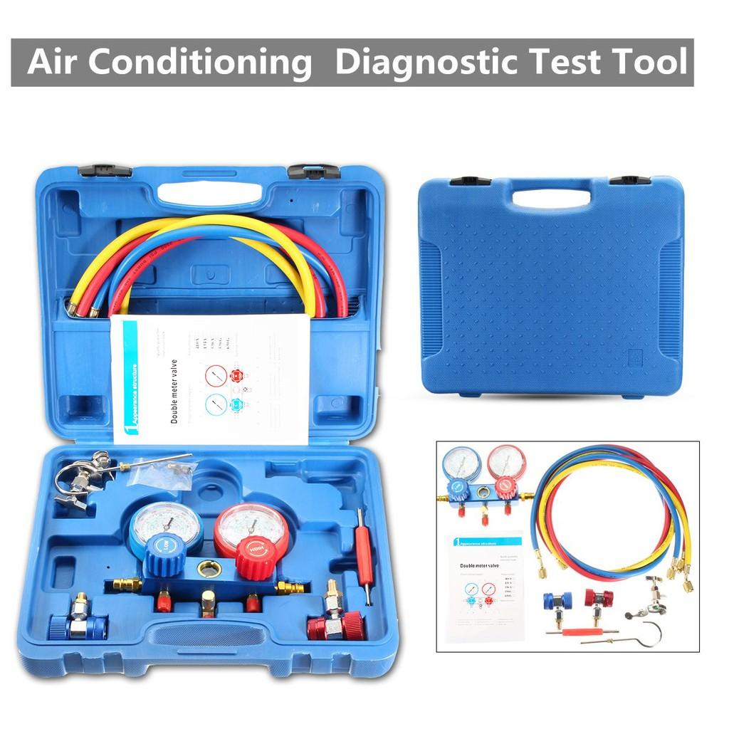 Air Conditioning Pressure Manifold Gauge Hose Kit Set For R22 Refrigerant Pressure Gauge Car Air Condition Refrigerant Gaug
