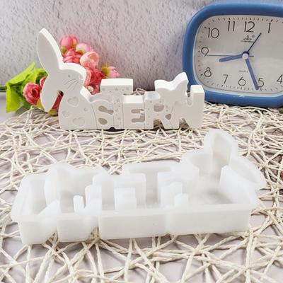 DIY Velikonoční zajíček silikonová forma roztomilý králík sádrové betonové formy pryskyřičná forma na velikonoční stolní dekorace