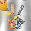 Cat and Mouse Set Popular Charms Keys House Car Bag Charm Backpack Decoration Super Cute Keychain Cell Phone Strap Hanging Ornament [Chaojibao]