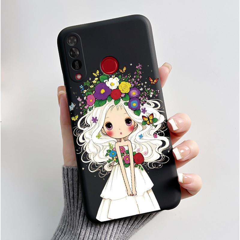 Phone Case For Itel S15/S15 Pro Candy Color Jelly Soft Shockproof Black Cover Trendy Style Painted Pattern Casing