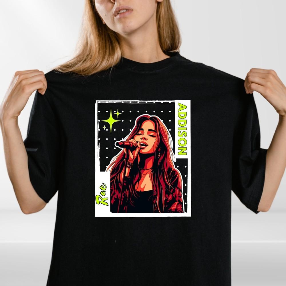 

Pop Star Inspired T-Shirt Black and Red Graphic Concert Style Top 4XL