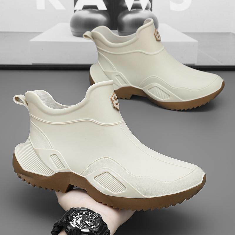 Pánská ležérní sportovní obuv, prodyšná kuchařská pánská obuv velkých velikostí, venkovní holínky, vodotěsné a protiskluzové holínky