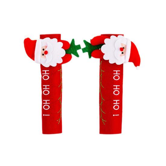 

1 Pair Christmas Refrigerator Handle Gloves Santa Claus Snowman Elk Kitchen Fridge Handle Cover Set Home Decoration Xmas Santa Claus