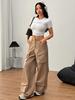 2025 Spring/Summer Women's Loose Wide-Leg Cargo Pants with Pockets
