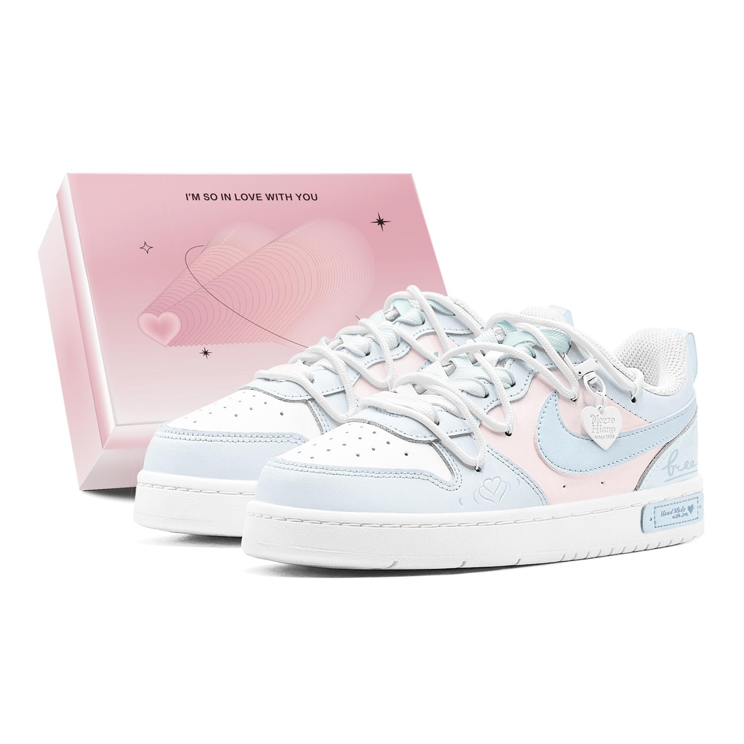 

Nike Court Borough Couple s, Valentine s Treat, Blue Pink Charm, Macaron, Refreshing Low top Skateboard Shoes Women s BQ5448-100(TeamS1-S-BOX) 35.5